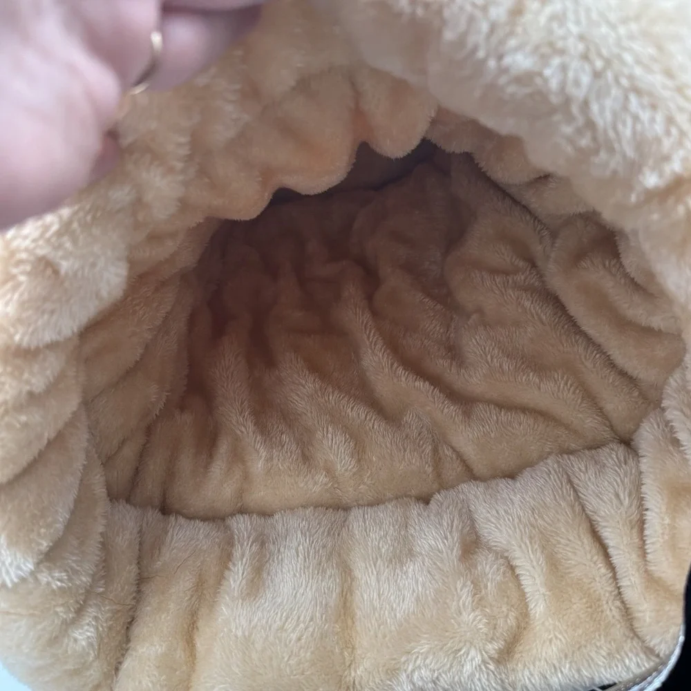Cat Sleeping Bag for Indoor Cats, Faux Fur Pet Cave Bed & Burrow Nest,